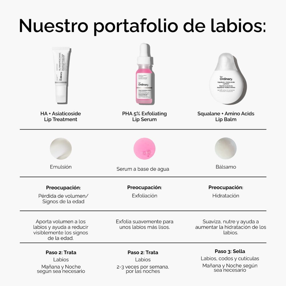 HA + ASIATICOSIDE LIP TREATMENT THE ORDINARY (B&Aacute;LSAMO PARA LABIOS CON &Aacute;CIDO HIALUR&Oacute;NICO Y ASIATIC&Oacute;SIDO)